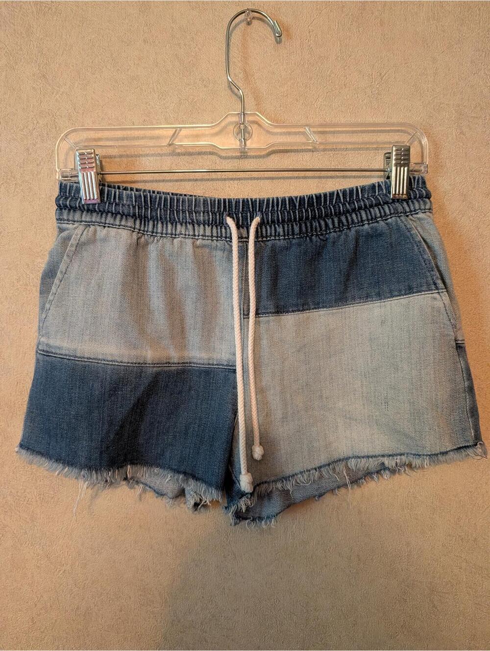 AERIE denim color block short sz XS